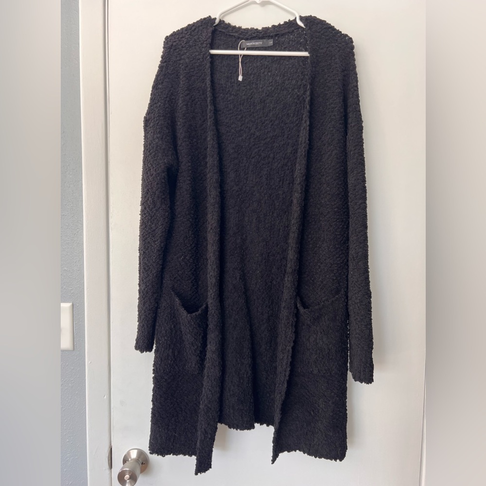 Black popcorn cardigan